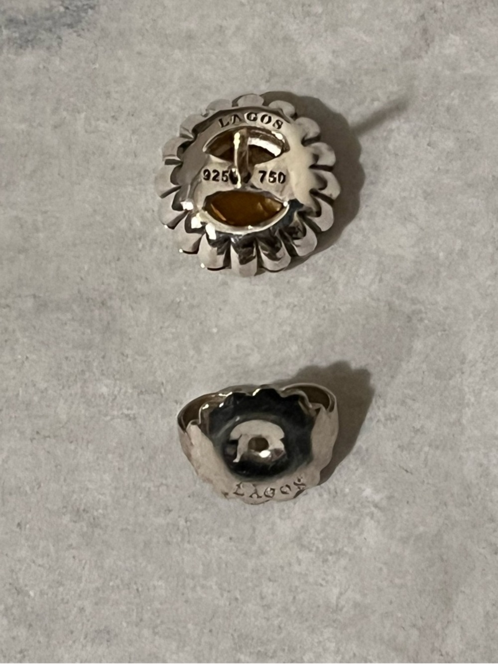 LAGOS PRE-LOVED AUTHENTIC 18K YELLOW GOLD BEADS & STERLING SILVER EARRINGS